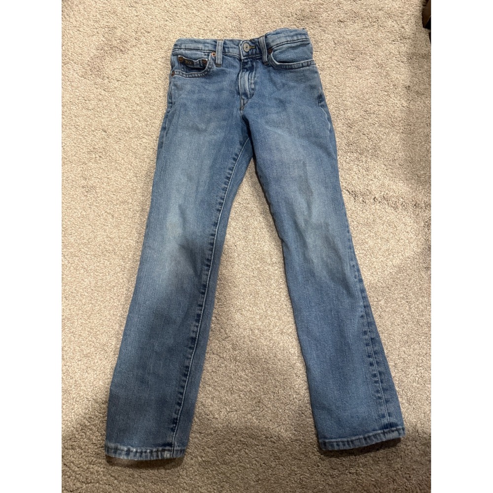 Polo Ralph Lauren Boys‎ Light Wash Straight Leg Denim Jeans Blue Size 7 130